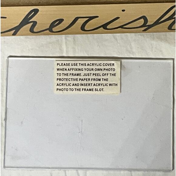 Magnolia Lane "Cherish" 4"X6" Picture Wall Hanging Wooden Base 15"X9" Decoration - Picture 6 of 7